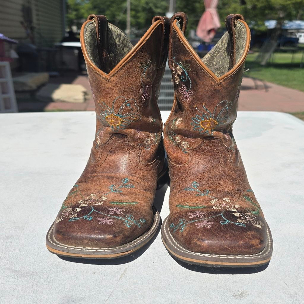 Smoky Mountain Embroidered Boots Girls Size 3 - Picture 2 of 6